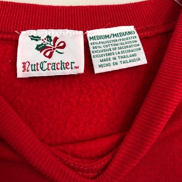 Christmas Sweatshirt Womens Size Medium Red Vintage Bears Crew Neck - Picture 4 of 10